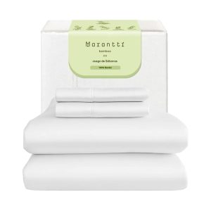 Sábanas de Bamboo King Blanca 300 hilos