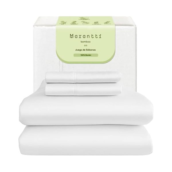 Sábanas de Bamboo King Blanca 300 hilos