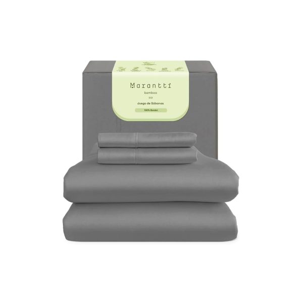 Sábanas de Bamboo Individual Gris 300 hilos