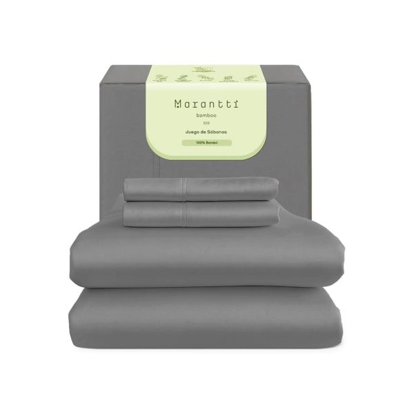 Sábanas de Bamboo Matrimonial Gris 300 hilos