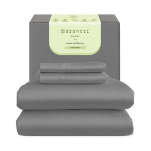 Sábanas de Bamboo King Gris 300 hilos