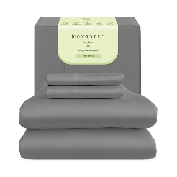 Sábanas de Bamboo King Gris 300 hilos