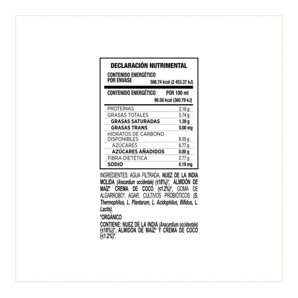 Yogurt Vegano con Nuez de la India sabor Natural