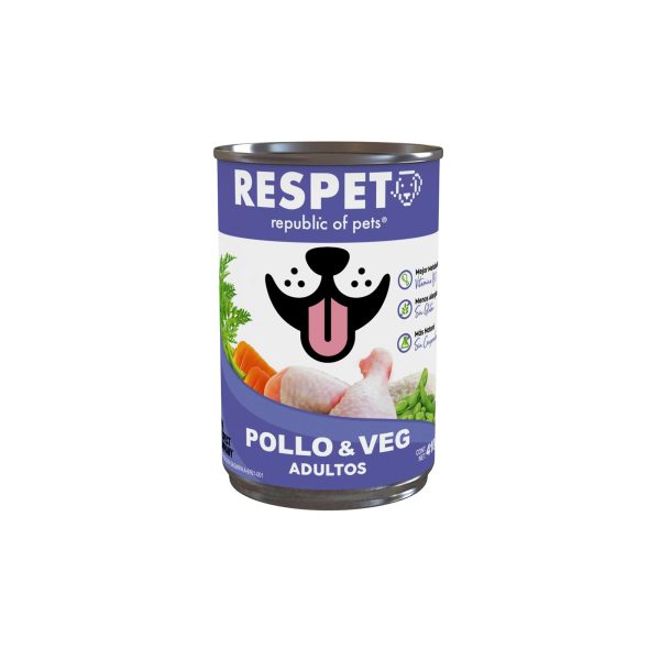 Alimento Húmedo en Lata Pollo & Vegetales 410g Respet