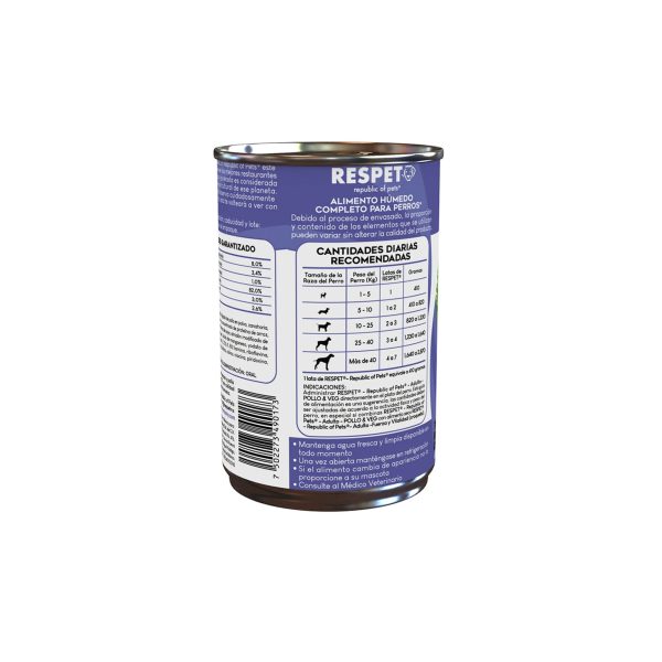 Alimento Húmedo en Lata Pollo & Vegetales 410g Respet
