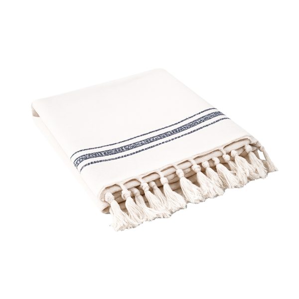 Mantel de Mesa Color Natural con Rayas 2 x 1.5 m