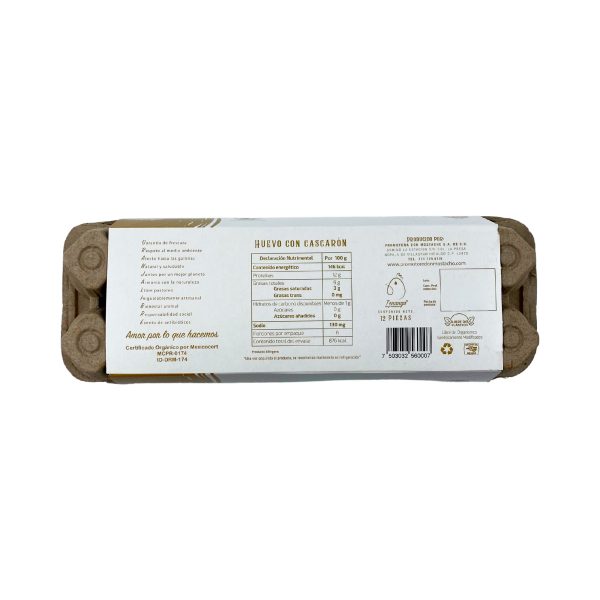 Huevo Blanco Orgánico Tenango 12 pzas