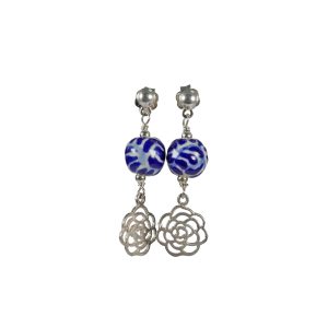 Aretes Talavera con Colgantes de Flor