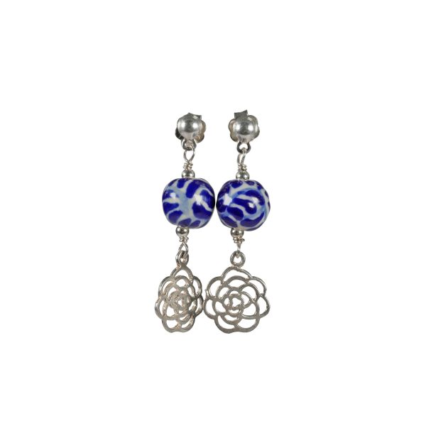 Aretes (1) Aretes Talavera con Colgantes de Flor