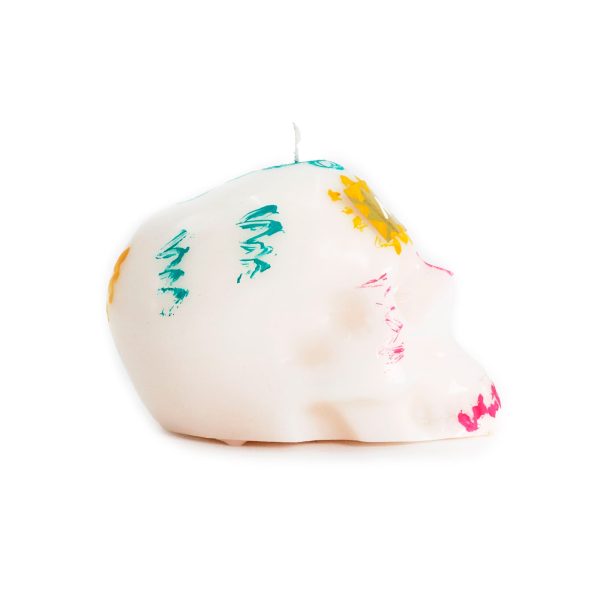 Vela Decorativa Calavera Mexicana de Cera de Soya Artesanal
