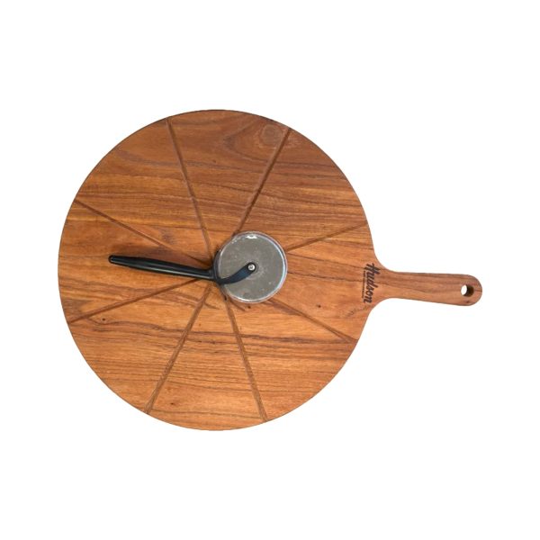35715-tabla-para-pizza-1 Tabla para Pizza de Madera con Cortador de Acero Inoxidable Hudson