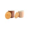 Juego de Frascos de Porcelana para Café y Azúcar con Tapa de Bambú