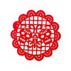 tela-circulo-picado-calaveras-rojas Kit de Manteles Individuales Día de Muertos Artemex