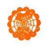tela-circulo-picado-catrina-naranja Kit de Manteles Individuales Día de Muertos Artemex