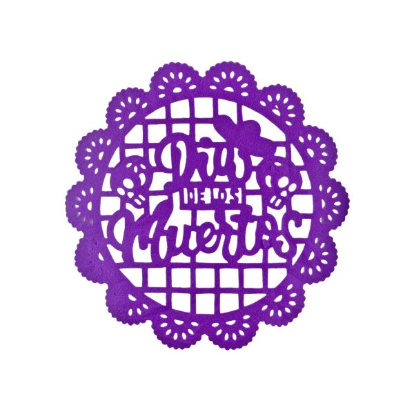 tela-circulo-picado-morado Kit de Manteles Individuales Día de Muertos Artemex