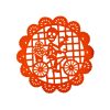 tela-circulo-picado-naranja Kit de Manteles Individuales Día de Muertos Artemex