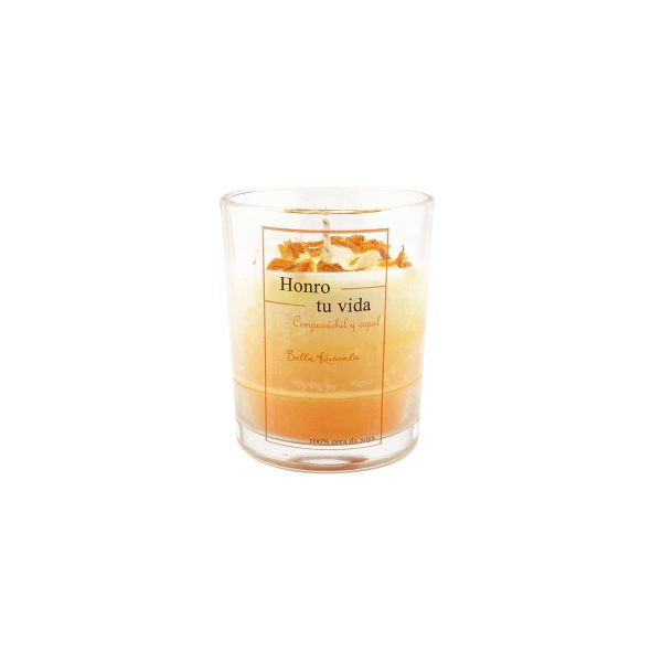 Vela Honro Tu Vida 100% Cera de Soya con Aroma